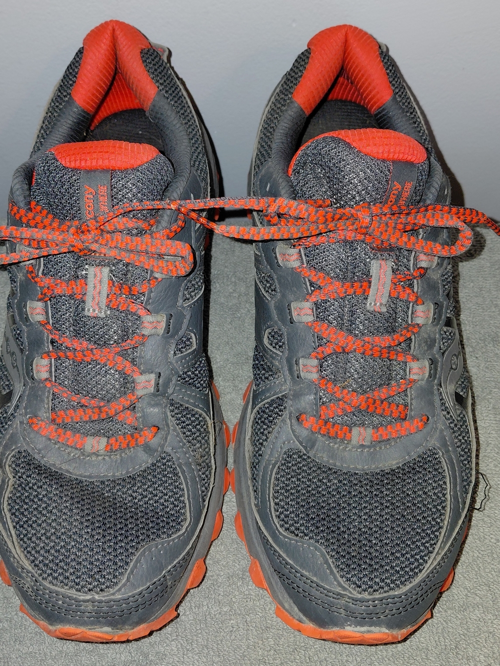 Saucony Women's Charcoal and Orange Trail Sneakers